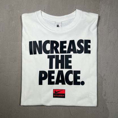 Stussy Nike "Increase the Peace" White Tee Size Medium USED x15604
