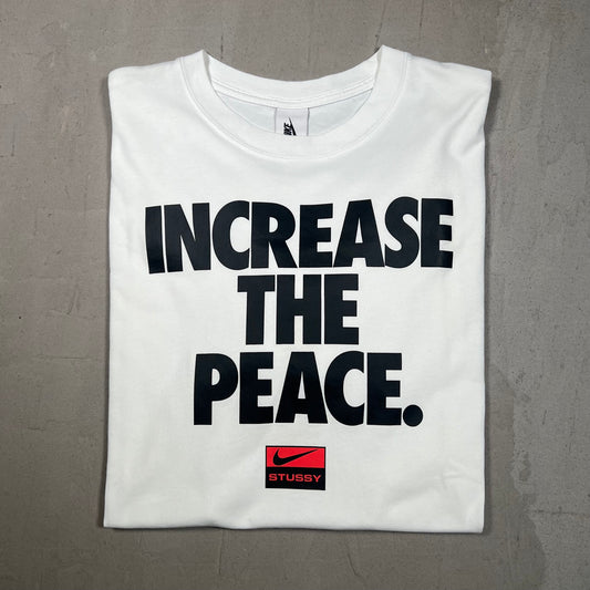 Stussy Nike "Increase the Peace" White Tee Size Medium USED x15604