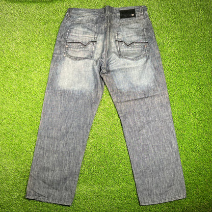Y2K Ecko Unlimited Raw Denim Jeans Size 36 USED v17953