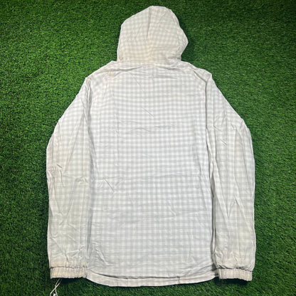 Kid Robot Reversible Green/White Zip Up Windbreaker Size Medium USED v18304