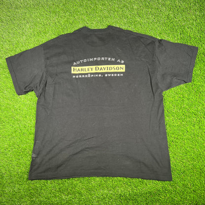 1999 Harley Davidson Black "Sweden" Tee Size XXL USED v17195