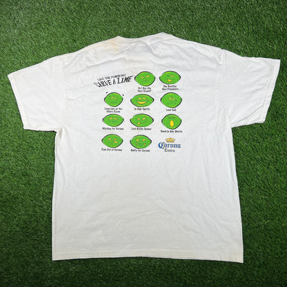 2000s Corona Extra Happy Hallowgreen White Tee Size XL USED v17199