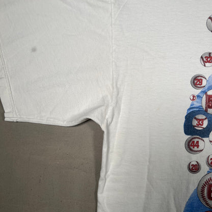 1998 Mark McGwire "Sultan of Swing" HR White Tee Size XL USED v19107