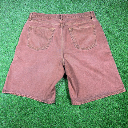 Stussy Bigol Jean Shorts Red Shorts Size 34 USED x14699