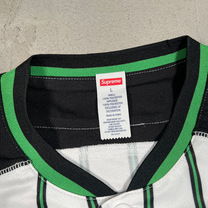 Supreme Stars Baseball Jersey White/Green Size Large NEW x17426