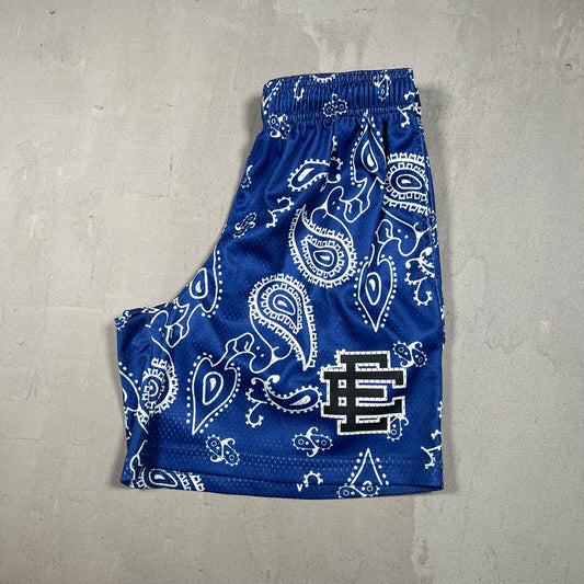 Eric Emanuel Blue Bandana Shorts Size Medium USED x17311