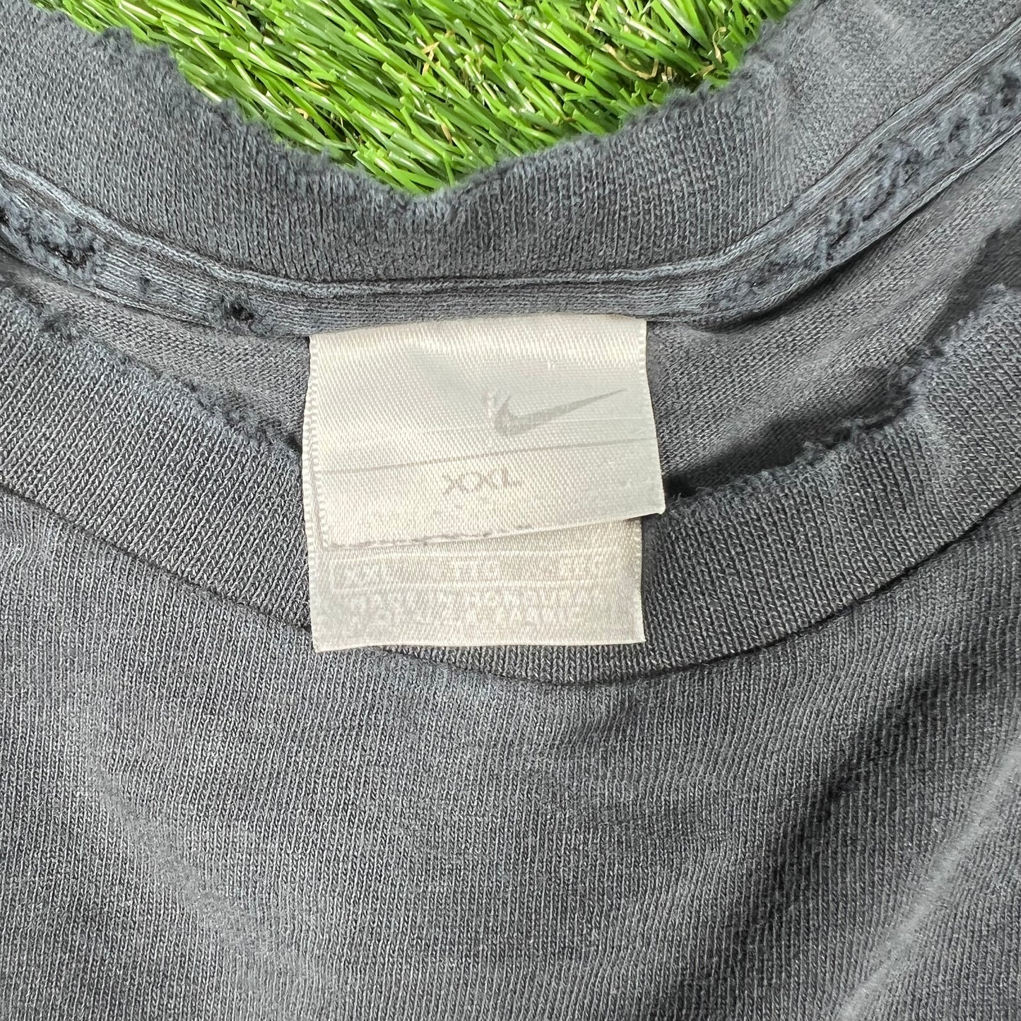 Y2K Nike Washed Black Logo Tee Size XXL USED v17056