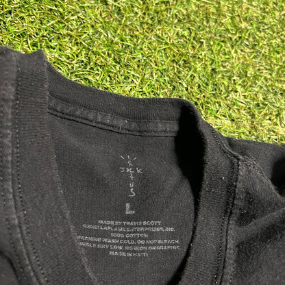 Cactus Jack x Fragment Black "Danger" Tee Size Large USED x13861
