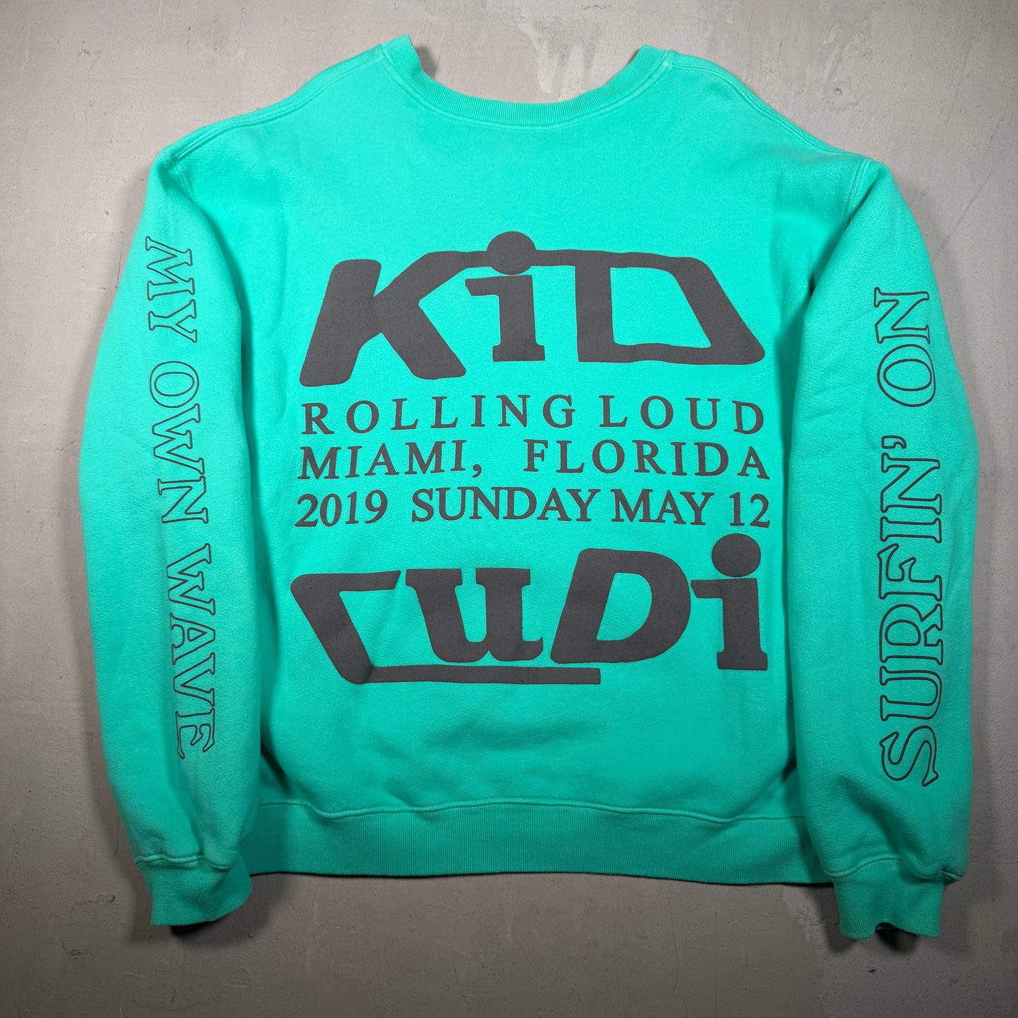 CPFM x Kid Cudi "Swim in the Light" Rolling Loud Miami Teal Crewneck Size Large x12444