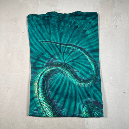 1990s Habitat Iguana Green Tie Dye Tee Size XL USED v19337