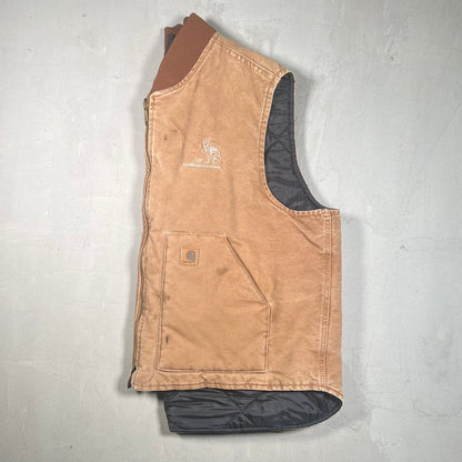 Y2K Carhartt Community College Brown Workwear Vest Size XXL USED v19360
