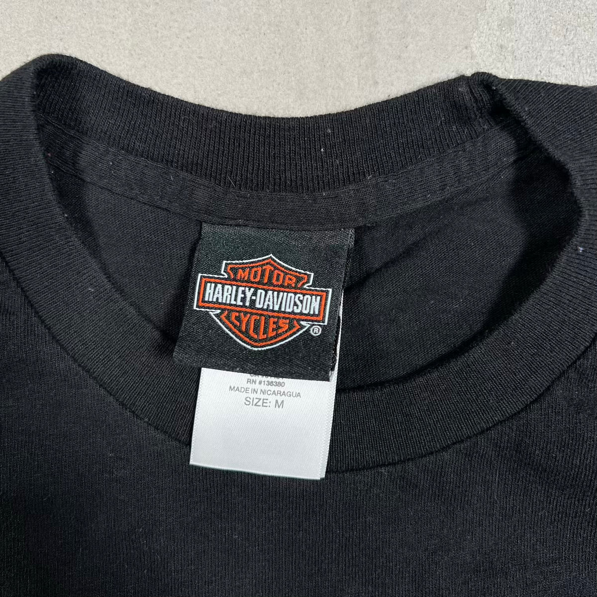Harley Davidson "River Valley" Black Logo Tee Size Medium USED v20262