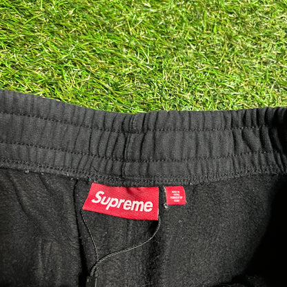 Supreme Big Spell Out Logo Black Sweatpants Size Medium USED x13944