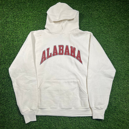 1990s Alabama White Champion Hoodie Size Medium USED v18302