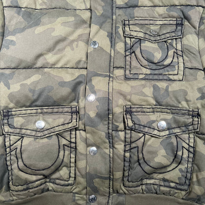 Supreme True Religion Puffer Jacket Olive Camo (2025) Size Large USED x17186