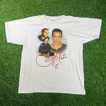 1999 Ricky Martin White Protrait Tee Size Small USED v18221