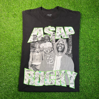 Asap Rocky Awge Rap Style Black Tee Size XL USED x16798