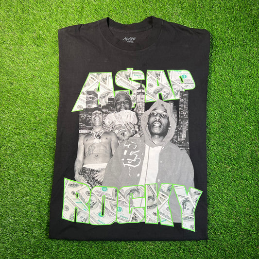 Asap Rocky Awge Rap Style Black Tee Size XL USED x16798