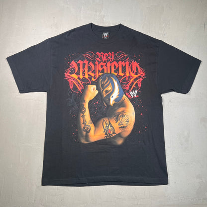 2008 Rey Mysterio Black Tee Size XL USED v19397