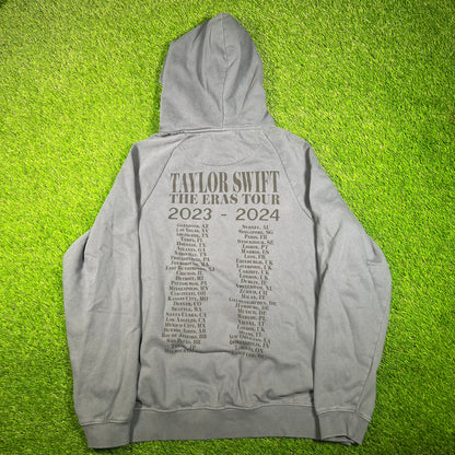 Taylor Swift Eras Tour 2024 Blue Hoodie Size Large USED v17568