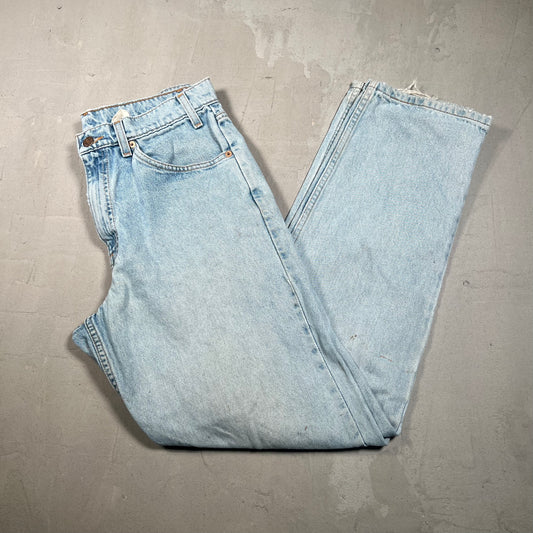 1980s Levis 550 Orange Tab Blue Jeans Size 32 USED v19128