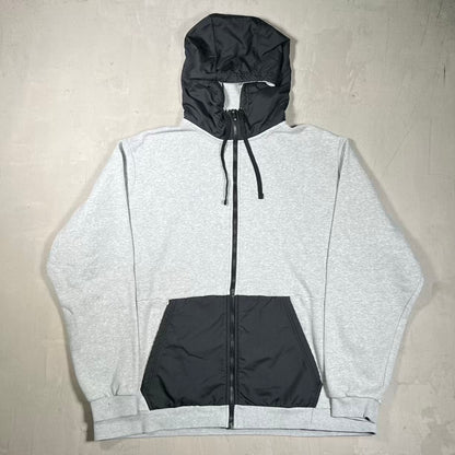 Nike Tech Grey/Black Sleeve Logo Zip Up Hoodie Size 3XL USED v20246