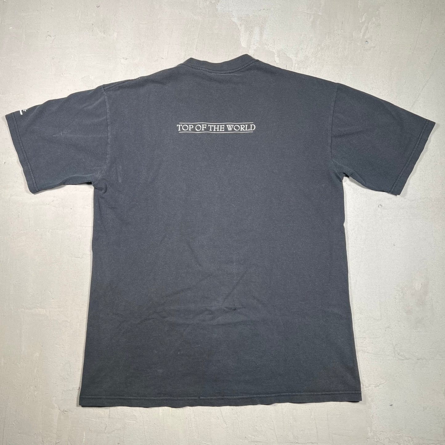 1999 Navy Ssur 'man On Fire Black Tee Size Large USED x17343