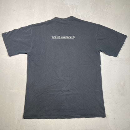 1999 Navy Ssur 'man On Fire Black Tee Size Large USED x17343