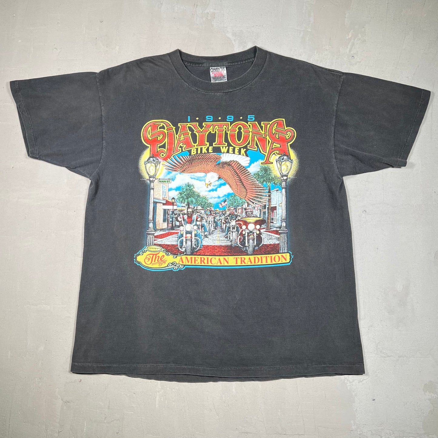 1995 Daytona Bike Week Tradition Black Tee Size XL USED v19084