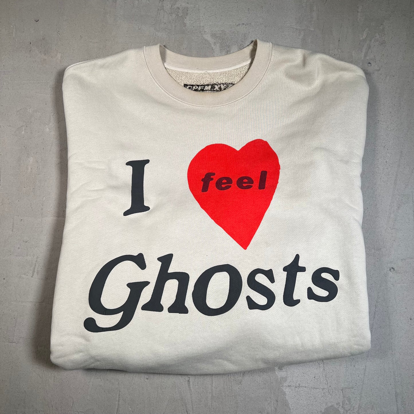 CPFM Kids See Ghost Kanye Cudi I feel Ghosts Tan Crewneck Size Large USED x3041