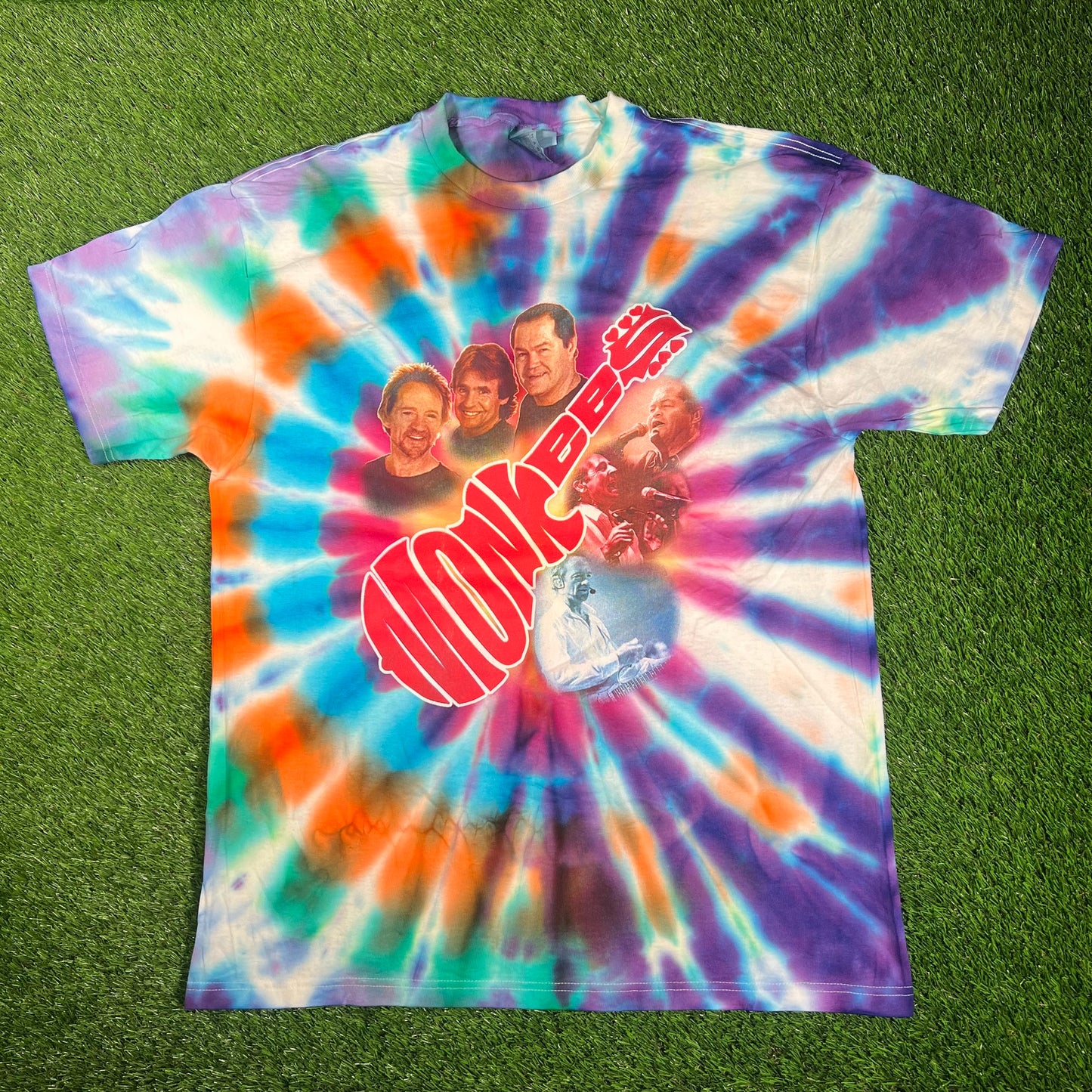 2002 The Monkees Monkeemania Tie Dye World Tour Tee Size XL USED v18204