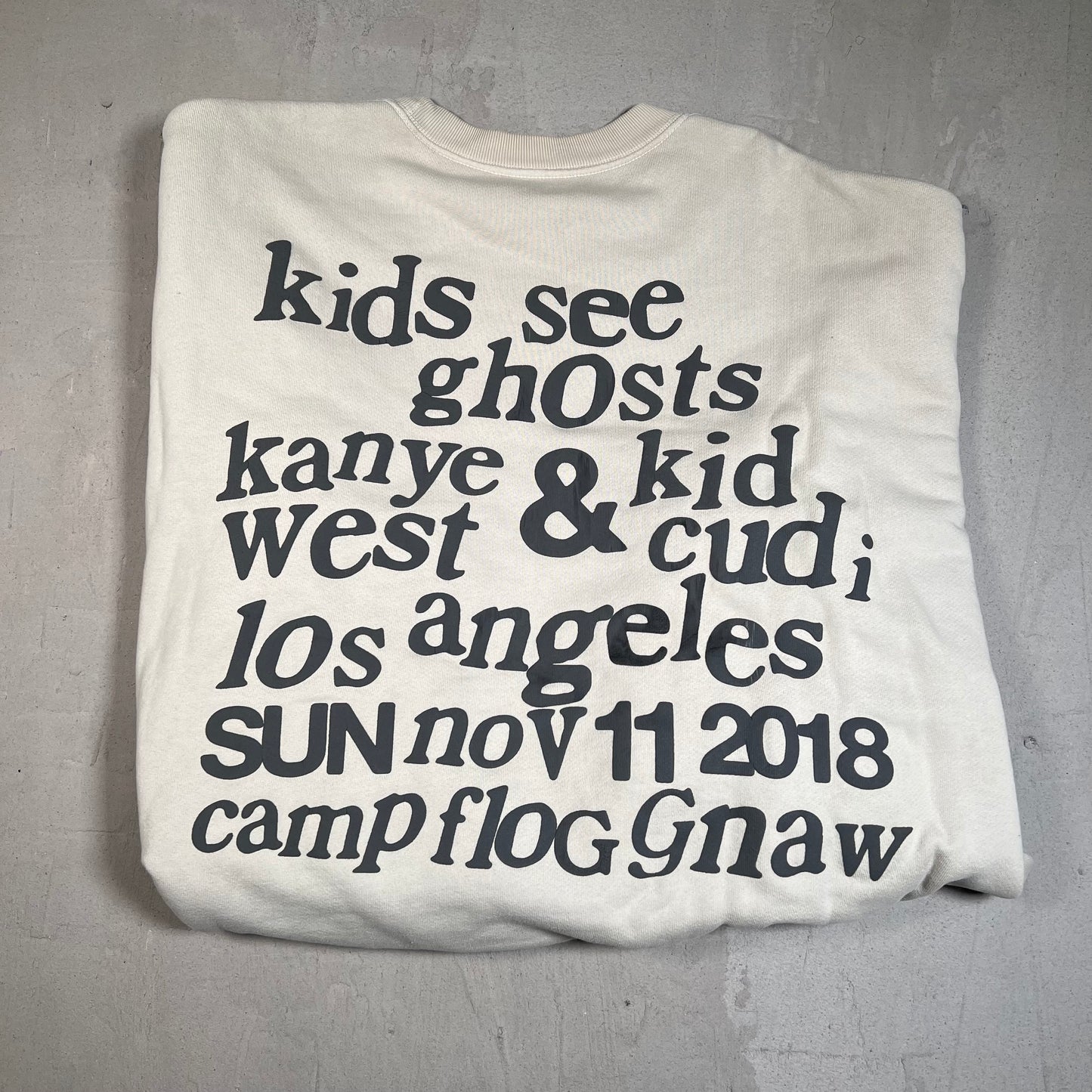 CPFM Kids See Ghost Kanye Cudi I feel Ghosts Tan Crewneck Size Large USED x3041