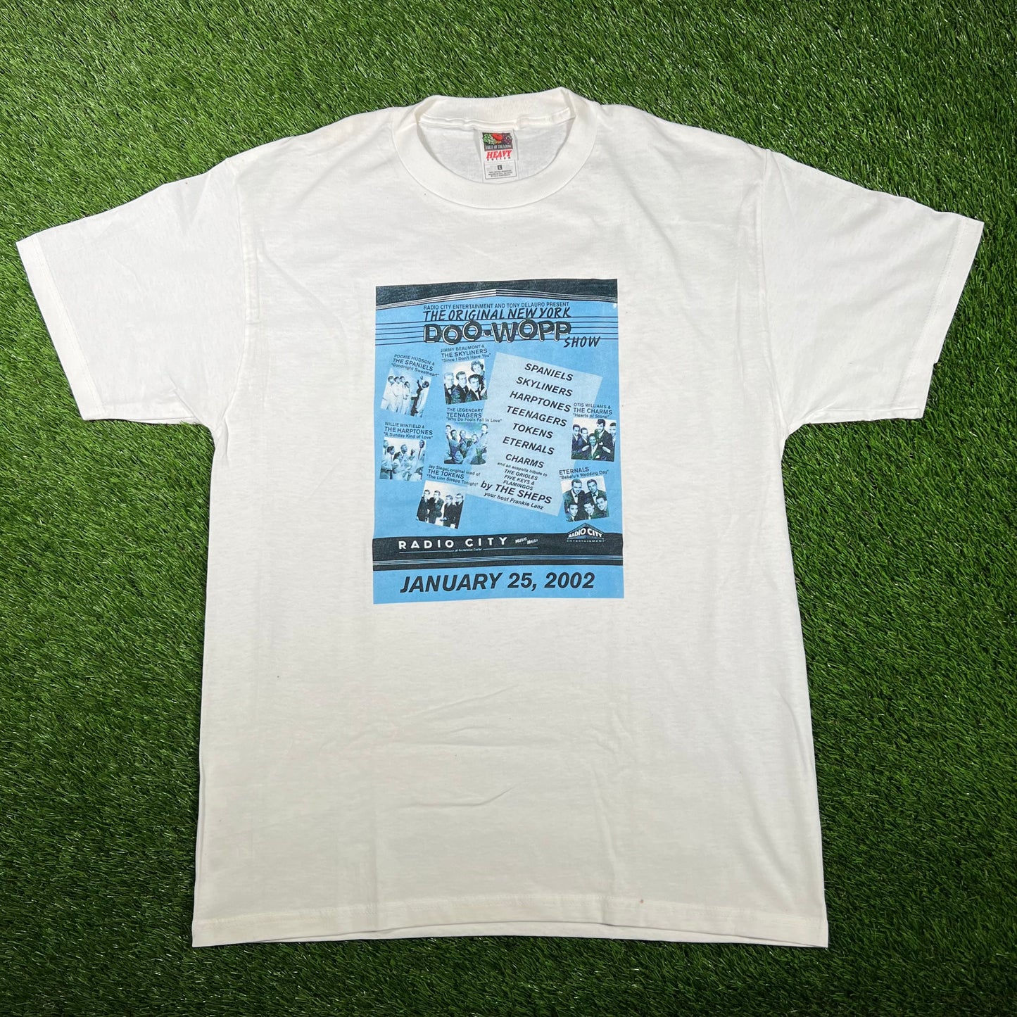 2002 Doo Wopp Radio City White Tee Size Large USED v17419