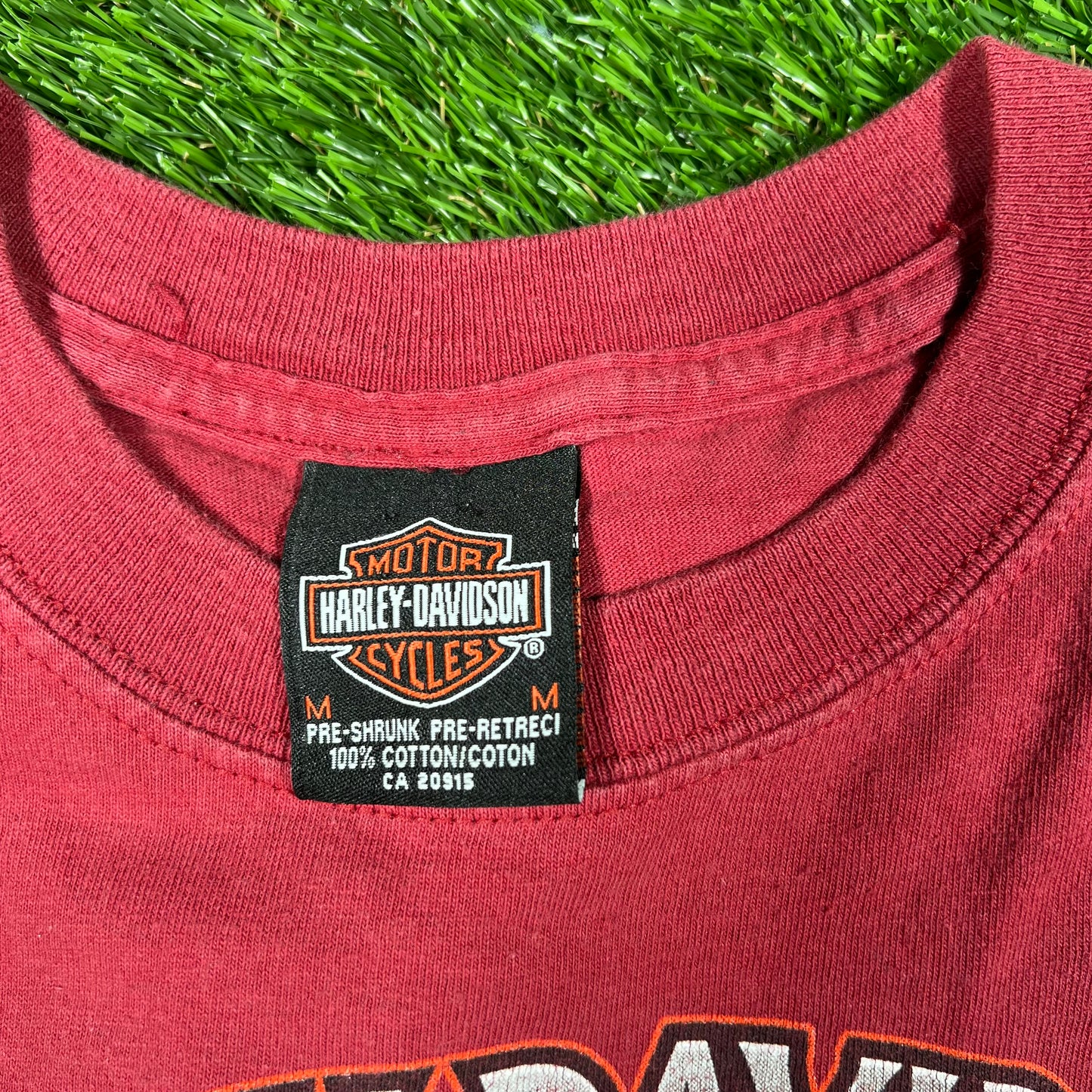 1998 Harley Davidson New Found Land Canada Red Tee Size Medium USED v16794
