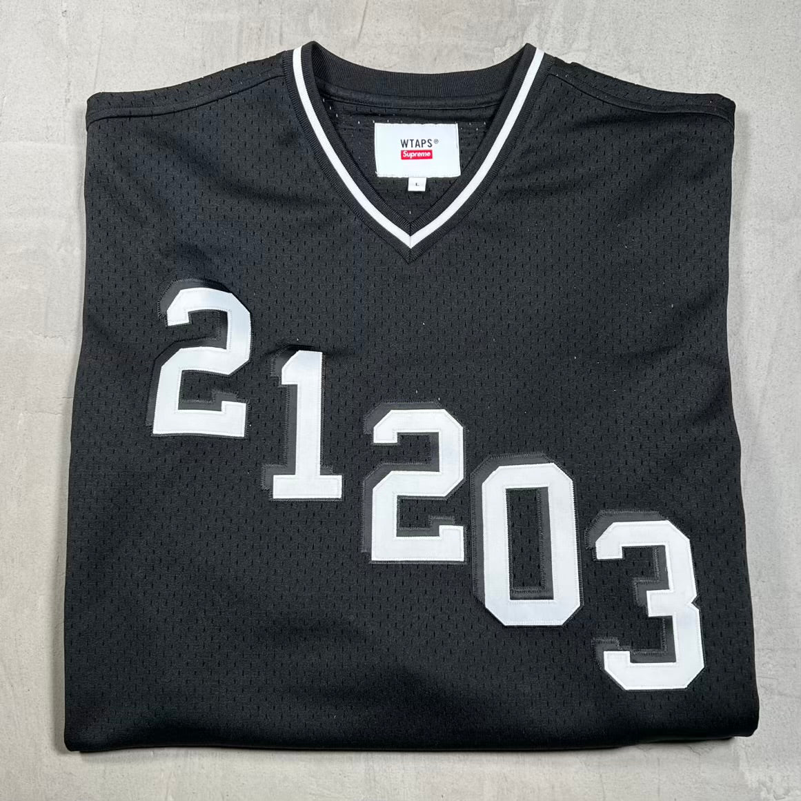 Supreme WTAPS Mitchel & Ness Hockey Jersey Black (2021) Size Large USED x18383