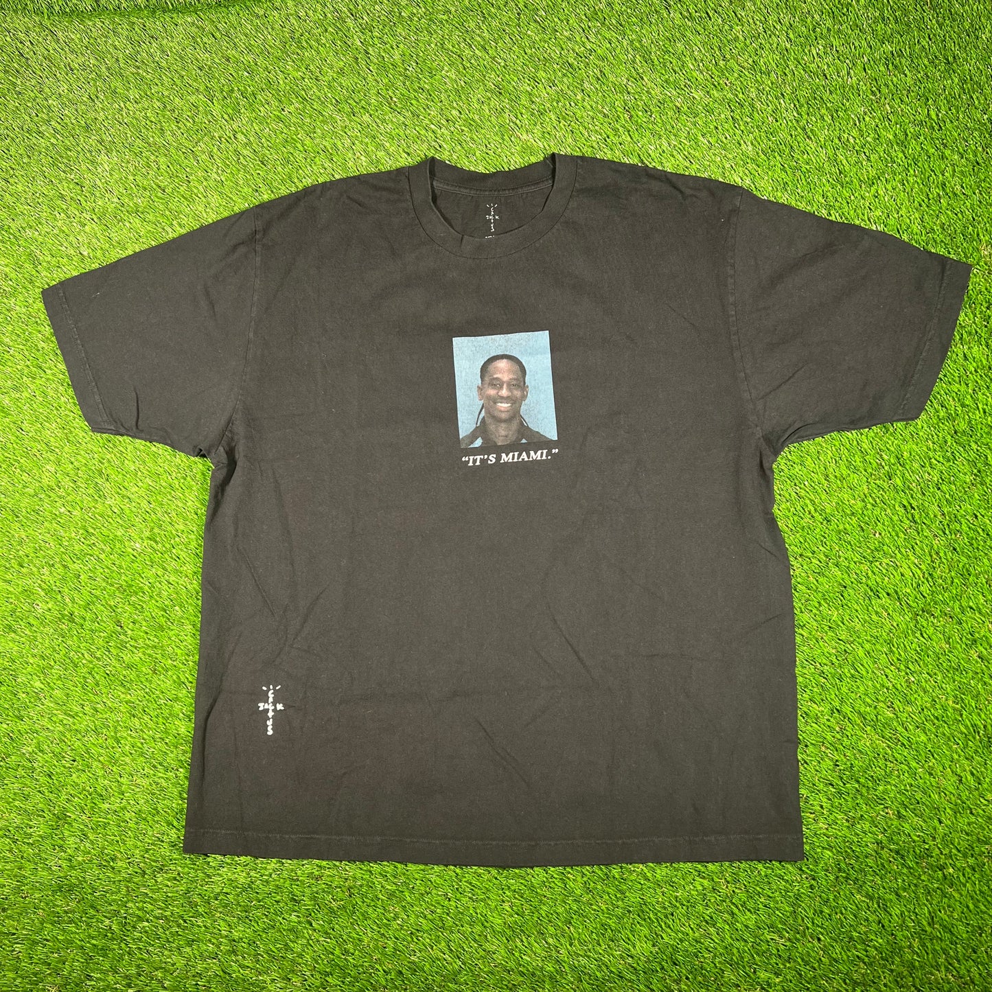 Travis Scott Black "It's Miami" Tee Size XXL USED x15422