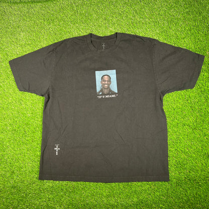 Travis Scott Black "It's Miami" Tee Size XXL USED x15422