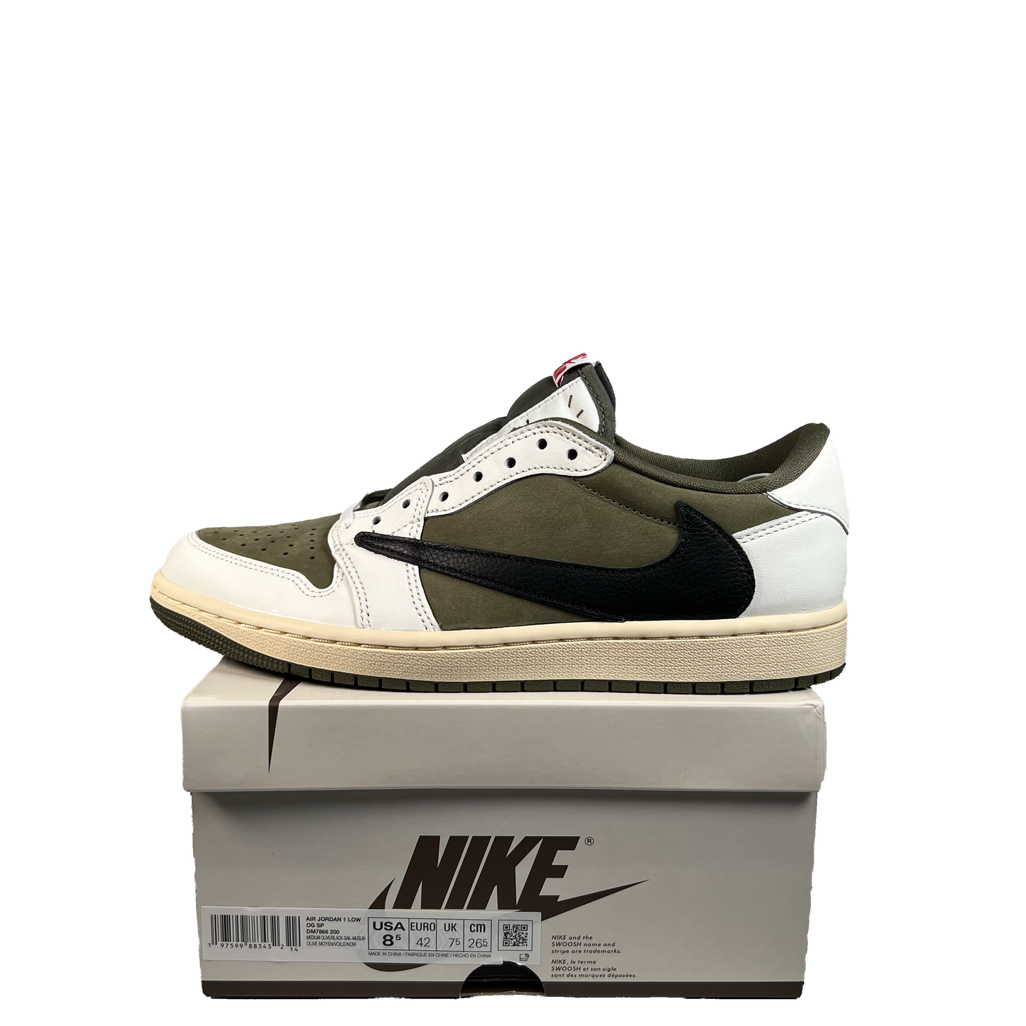 Jordan 1 Low Travis Scott Medium Olive (2024) Size 8.5 NEW s22383