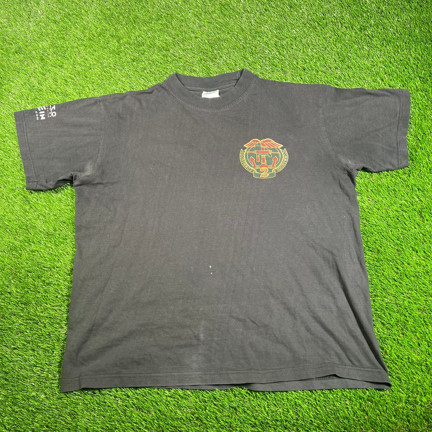 1990s Commandos 2 Black Tee Size Large USED v17757