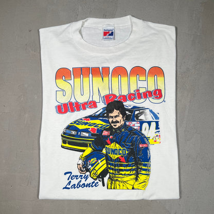 1990s Nascar Terry Labonte White Racing Tee Size Large USED v19175