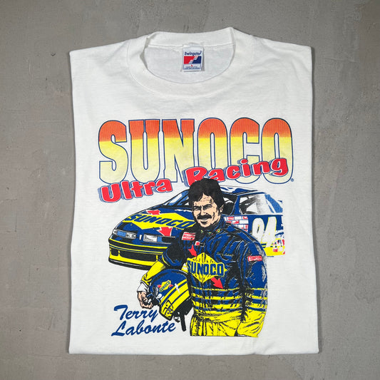 1990s Nascar Terry Labonte White Racing Tee Size Large USED v19175