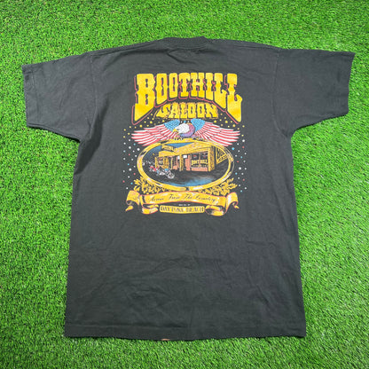 1990s Black Boot Hill Saloon Daytona Beach Florida Pocket Tee Size XL USED v18494