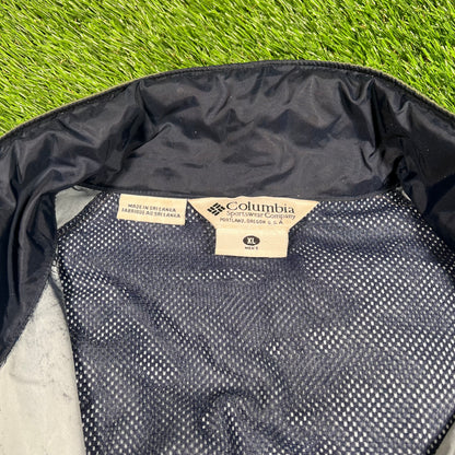 Y2K Columbia "Packable" Green/Navy Full Zip Windbreaker SIze XL USED v17846