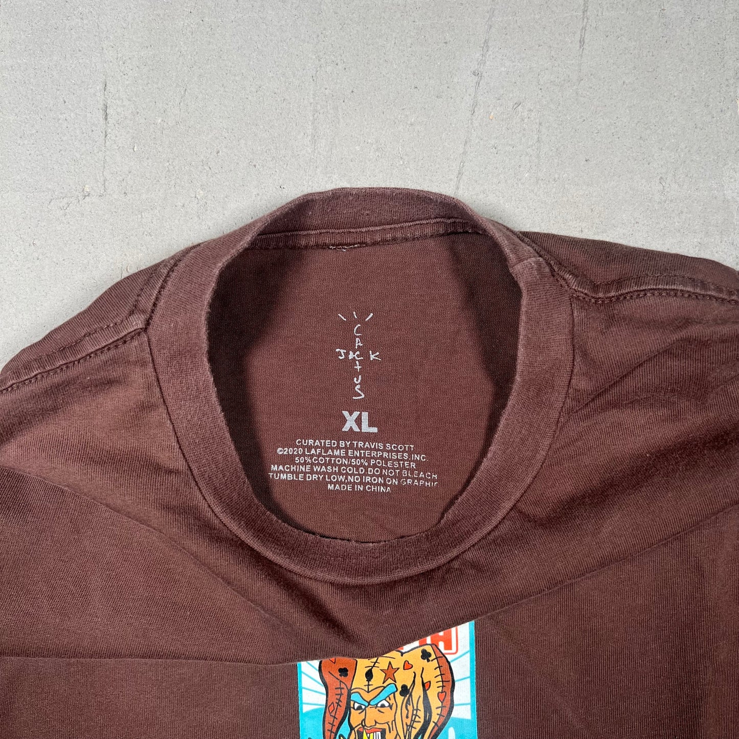 Travis Scott "Road to Utopia" Las Vegas Brown Tee Size XL USED x17352