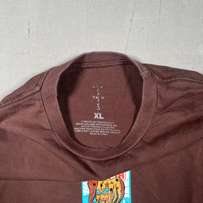 Travis Scott "Road to Utopia" Las Vegas Brown Tee Size XL USED x17352