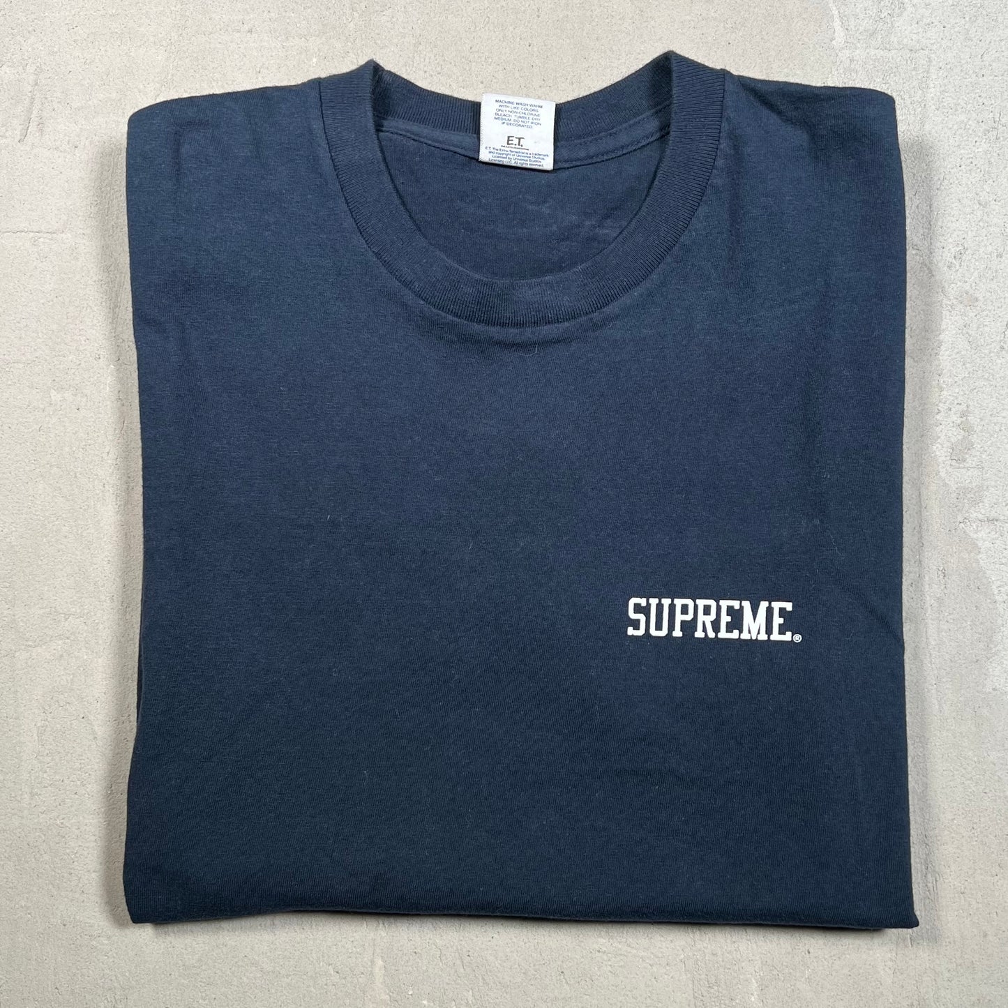 2015 Supreme ET Navy Tee Size Medium USED x14565
