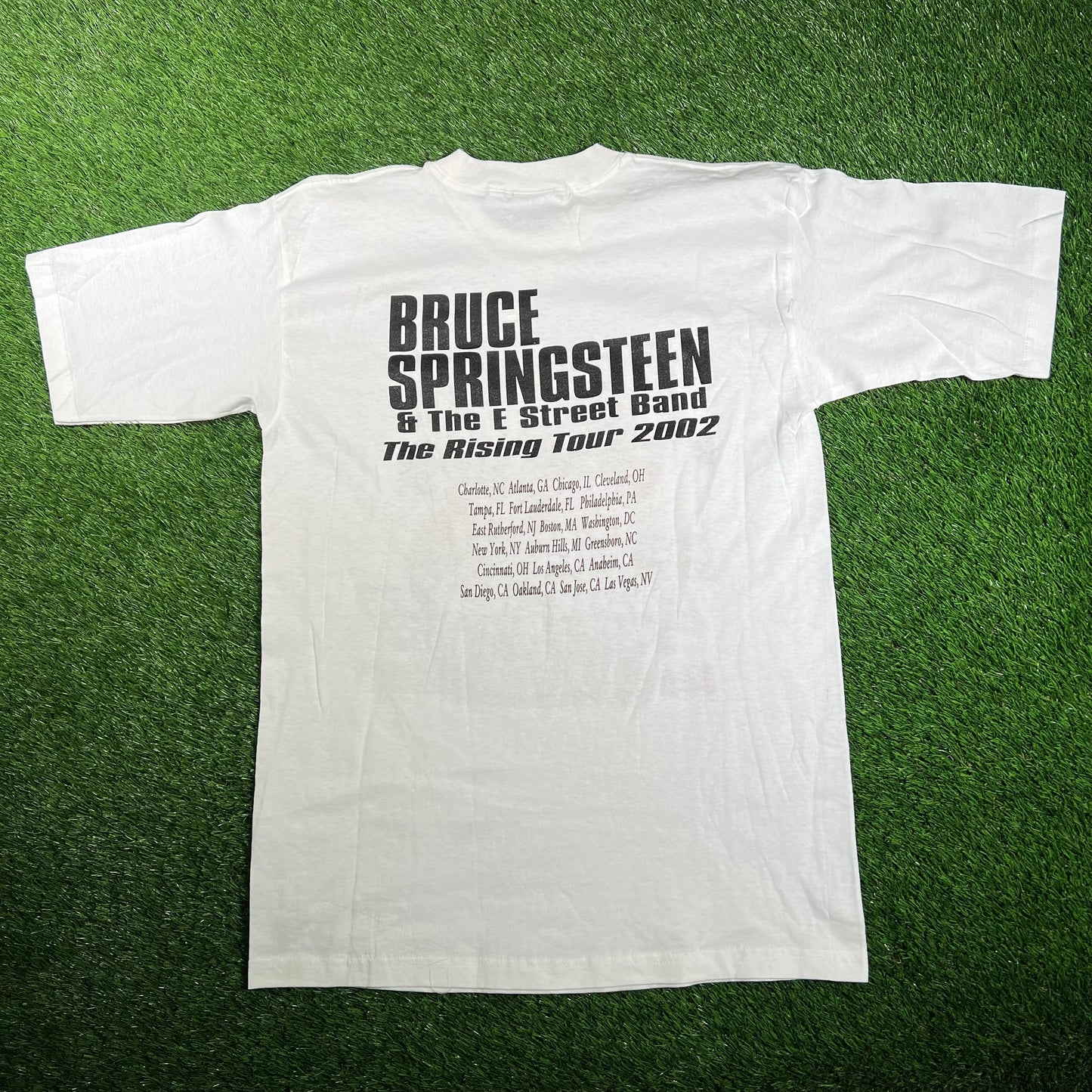 2002 Bruce Springsteen E St Band Rap Style White Tee Size Large USED v18128