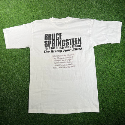 2002 Bruce Springsteen E St Band Rap Style White Tee Size Large USED v18128