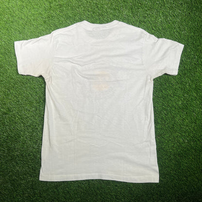 1988 LA Lakers Three Peat World Champs White Tee Size Medium USED v18106