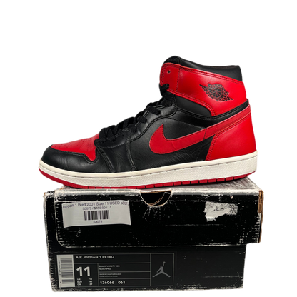 Jordan 1 Bred 2001 Size 11 USED s3073
